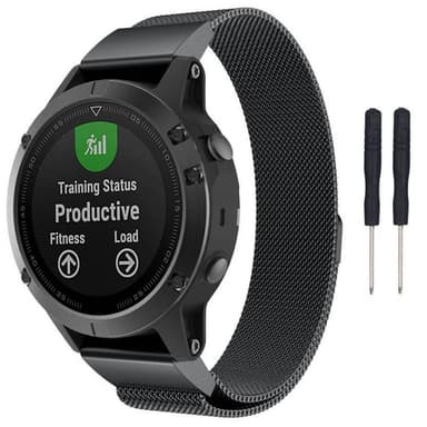 Milanese RSF stålarmbånd Garmin Fenix 3 / 5X / 5X Plus - Svart