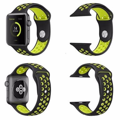 Apple Watch 42mm Sport armbånd Svart-Gul