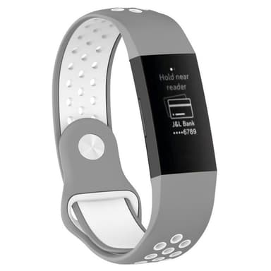 EBN Sport armbånd Fitbit Charge 3 - Grå / hvit