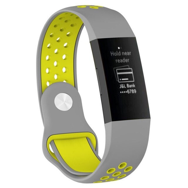 EBN Sport armbånd Fitbit Charge 3 - Grå / gul