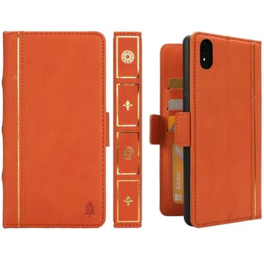 Retro boklommebok 2i1 Apple iPhone XR (6.1")  - oransje
