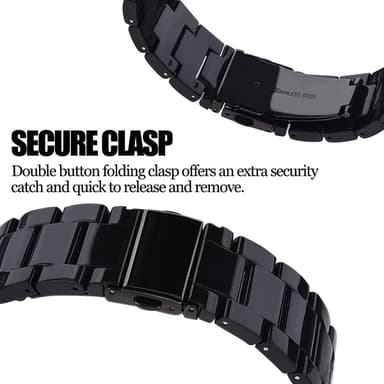 Fitbit Versa 3 / Sense armband rostfritt stål Svart