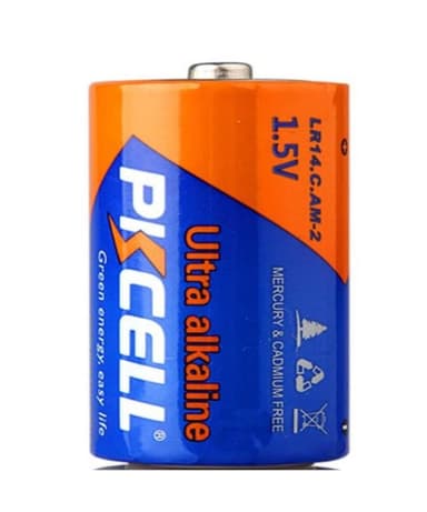 PKCELL batterier 1,5V alkalisk LR14.C.AM-2 2-pakning