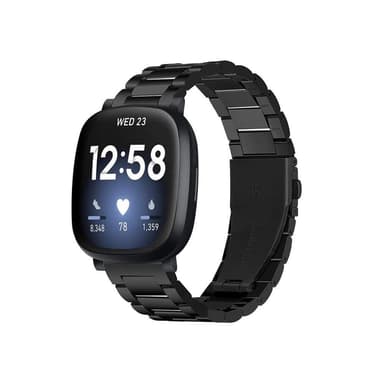 Fitbit Versa 3 / Sense armband rostfritt stål Svart