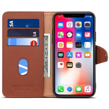 Denior Mobilplånbok läder 3-kort Apple iPhone XR (6.1"") - brun