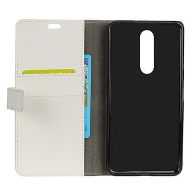 Lommebokdeksel 2-kort Nokia 5.1 Plus (TA-1109)  - Hvit