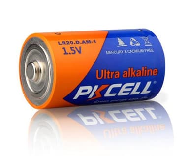 PKCELL batterier 1,5V alkalisk D / LR20 2-pakning
