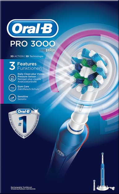 Oral-B Pro 3000 elektrisk tannbørste (blå)