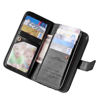 Dobbeltflip Flexi 9-kort Motorola Moto G4, G4 + (XT1622)  - Svart