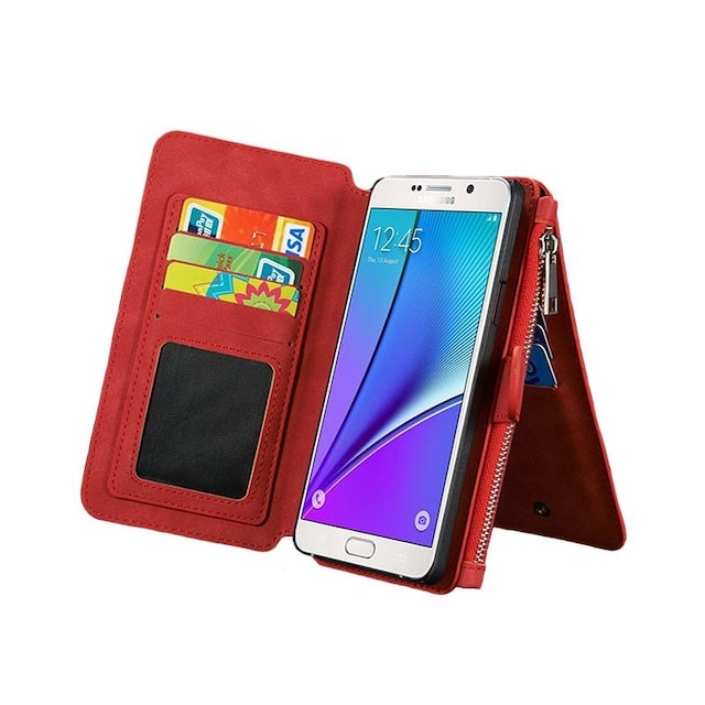 Multi Lommebok 14-kort Samsung Galaxy S6 Edge Plus (SM-G928F)  - RØD