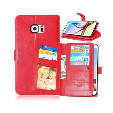 Dobbeltflip Flexi 9-kort Samsung Galaxy S6 Edge Plus (SM-G928F)  - RØ