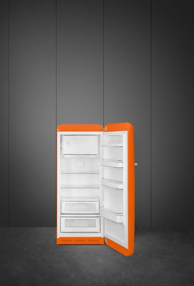 Smeg 50's style kjøleskap med fryser FAB28ROR5 (oransje)