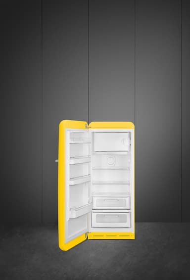 Smeg 50's style kjøleskap med fryser FAB28LYW5 (gul)