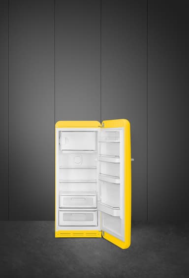 Smeg 50's style kjøleskap med fryser FAB28RYW5 (gul)