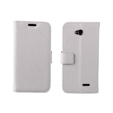 Lommebokdeksel 2-kort LG L70 / L65 (D280)  - Hvit