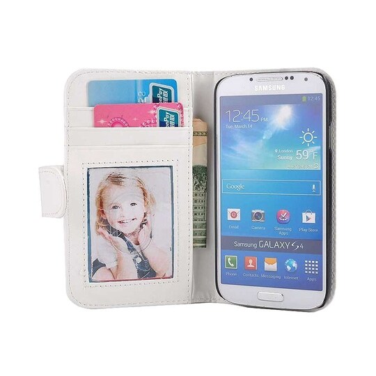 Lommebokdeksel 3-kort Samsung Galaxy S4 ( GT -i9500)  - Hvit