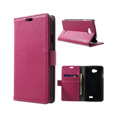 Lommebokdeksel 2-kort LG F60 (D390)  - Rosa