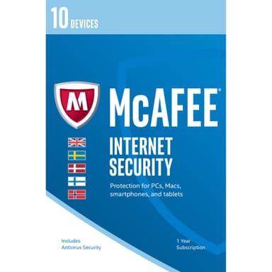 McAfee Internet Security 2017 (10 enheter) McAfee Internet Security 2017 (10 enheter)