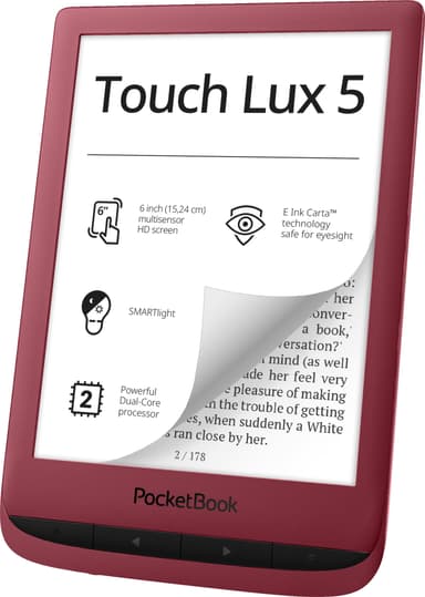 PocketBook Touch Lux 5 lesebrett (rød)