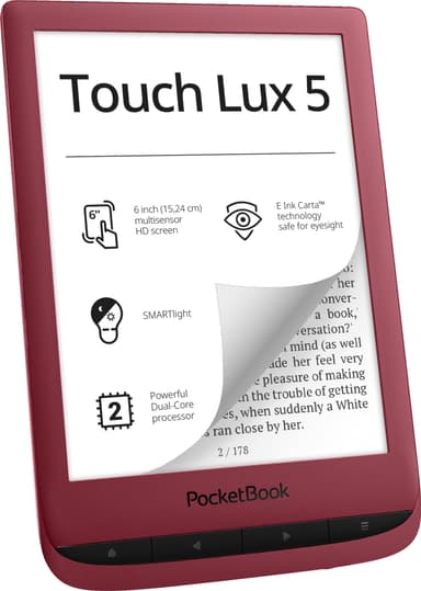 PocketBook Touch Lux 5 lesebrett (rød)