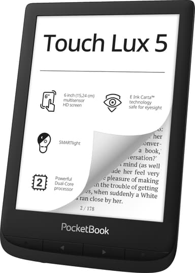 PocketBook Touch Lux 5 lesebrett (sort)