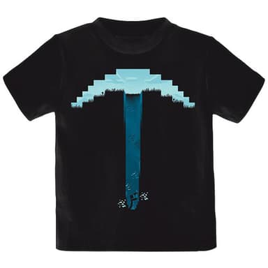 T-skjorte kids Minecraft - Pick Axe sort (11-12 år)