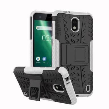 Støtsikkert deksel med stativ Samsung Nokia 2 (TA-1035)  - Hvit