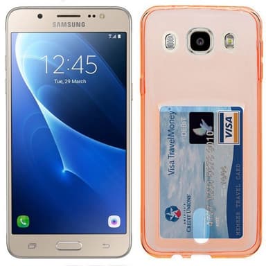 Silikondeksel med kort  Samsung Galaxy J7 2016 (SM-J710F)  - oransje
