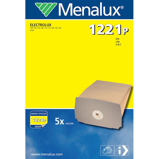Menalux støvsugerposer 1221P til Electrolux, Eta, Lux og Z.W.T
