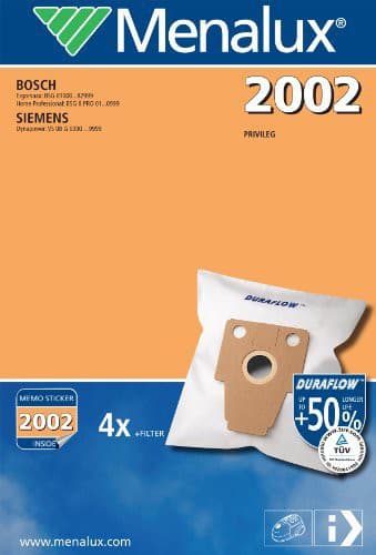 MENALUX STØVSUGERPOSER 2002 MENALUX STØVSUGERPOSER 2002