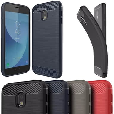 Børstet silikondeksel Samsung Galaxy J7 2017 (SM-J730F)  - Blå