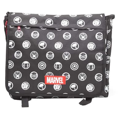 Marvel Comics Heroes-logoer messenger-veske (sort/hvit)