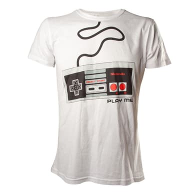 T-skjorte Nintendo - NES kontroller hvit (XL)