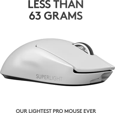 Logitech G Pro X Superlight trådløs gamingmus (hvit)