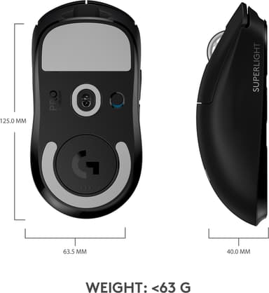 Logitech G Pro X Superlight trådløs gamingmus (sort)