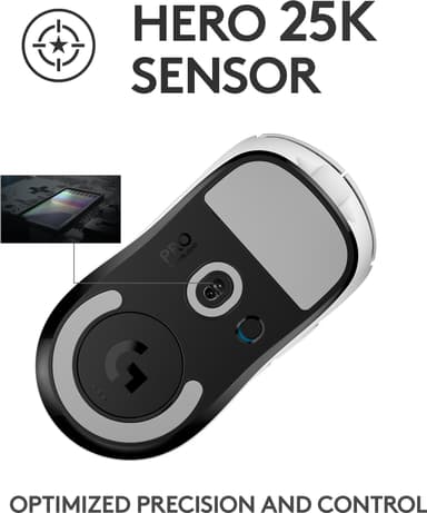 Logitech G Pro X Superlight trådløs gamingmus (hvit)