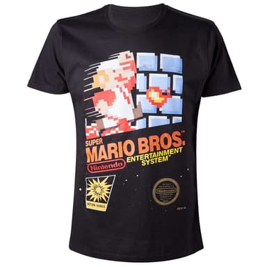 T-skjorte Nintendo - Super Mario Bros NES sort (M)