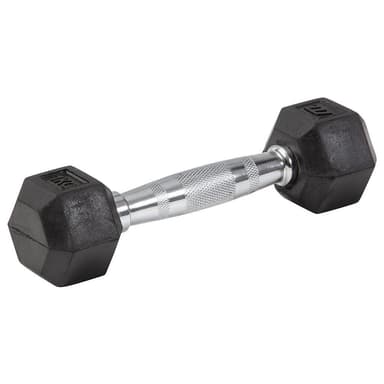 Master Fitness Master Gummi / krom hex hantel 6 kg