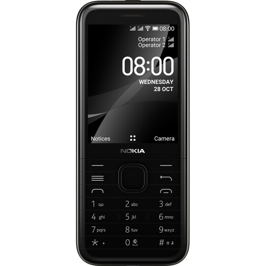 Nokia 8000 4G mobiltelefon (onyx black)