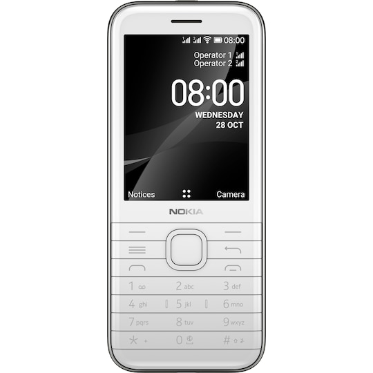 Nokia 8000 4G mobiltelefon (opal white)