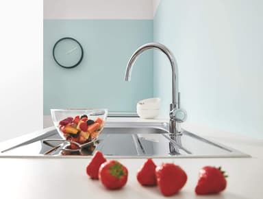 Grohe Start Eco blandebatteri med C-formet kran (krom)