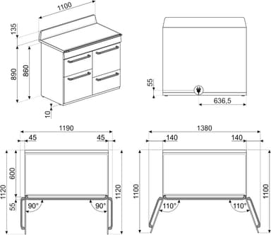 Smeg Victoria komfyr TR4110IGR