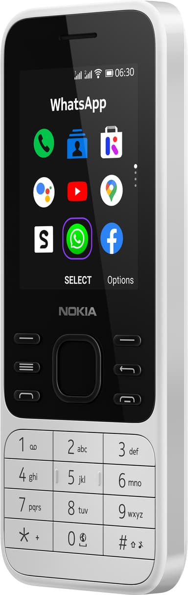 Nokia 6300 4G mobiltelefon (hvit)