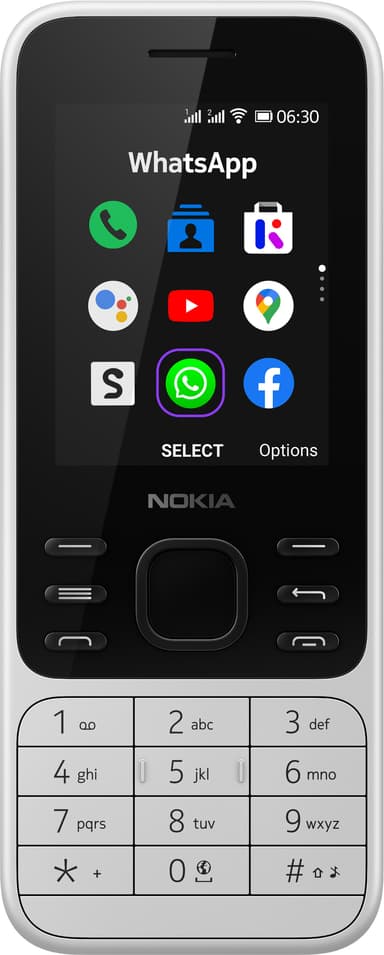 Nokia 6300 4G mobiltelefon (hvit)
