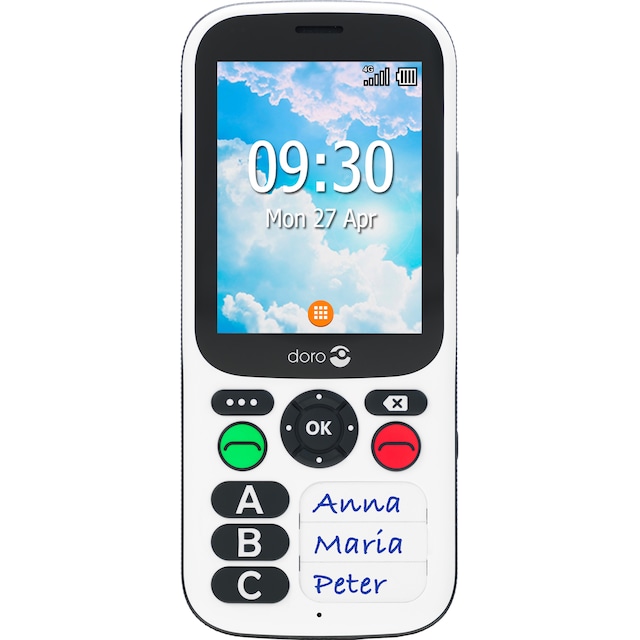 Doro 780X mobiltelefon (sort/hvit)