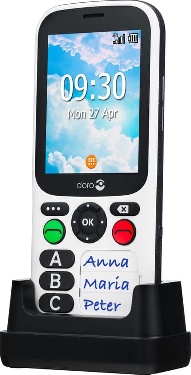 Doro 780X mobiltelefon (sort/hvit)