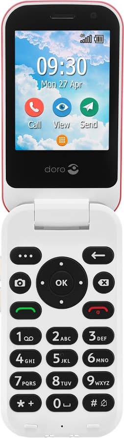 Doro 7081 mobiltelefon (rød/hvit)