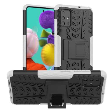 Støtsikkert deksel med stativ Samsung Galaxy A51 (SM-A515F)  - Hvit