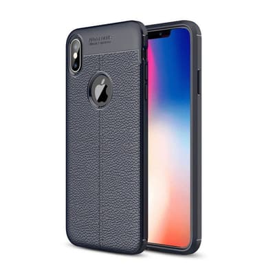 Lærmønstret silikondeksel Apple iPhone XS (5.8")  - Blå
