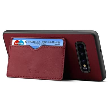 Denior lærdeksel med kort Samsung Galaxy S10 (SM-G970F) - RØD